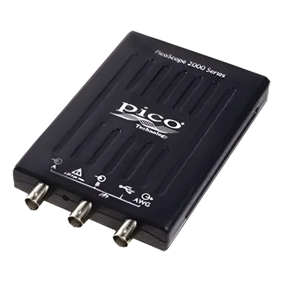 Osciloscopio para PC / 2 Canales / 25 MHz / 200 MS/s / Generador AWG 100 kHz / Decodificación UART-SPI-I2C / USB / 82 ft (25 m) equivalente ETS 4 GS/s