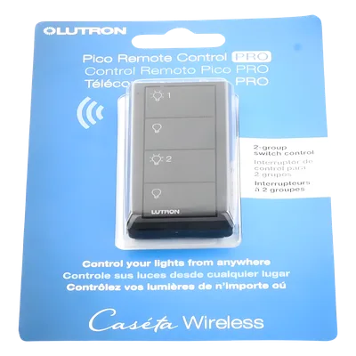 Control Inalámbrico de 4 Botones / 2 Grupos de Luces / RF 431-437 MHz / Alcance 18 m (59 ft) Línea de Vista / Batería 10 Años / Montaje Múltiple