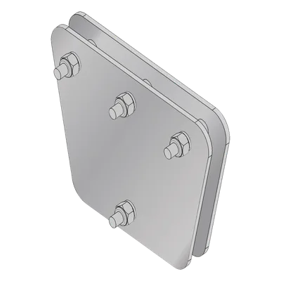 Placas igualadoras / Acero ASTM A-36 / Galvanizado electrolítico / 20x20x30 cm (7.9x7.9x11.8 in) / 3 retenidas / Tornillería incluida