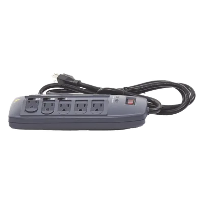 Multicontacto 8 Salidas / 120 VCA 15 A / 2160 Joules / Telco RJ11 / 6 Transformadores Simultáneos / 5.9 pies Cable