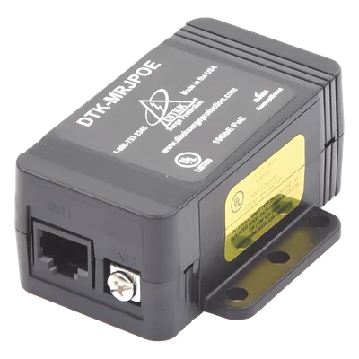 Protector PoE / RJ45 Hembra / 10 GbE / PoE y HiPoE / 0.25 x 0.14 x 0.10 ft / -40°C a 70°C