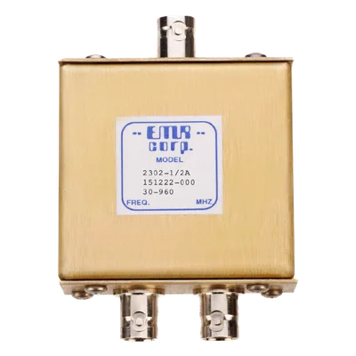 Divisor de Potencia de 2 Vías / 30-960 MHz / 0.5 W / BNC Hembra / 1.1 x 2.2 x 3.3 pulgadas