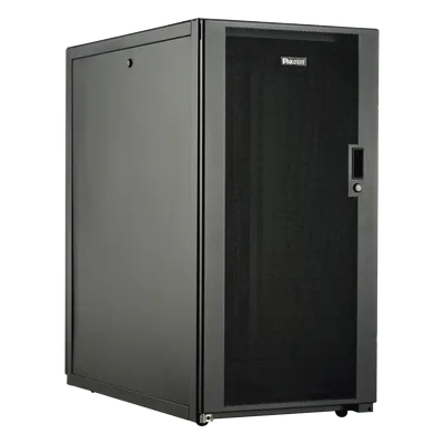 Gabinete de Piso / 24 UR / 600 mm Ancho / 1070 mm Profundidad (42.12') / Puertas Ventiladas 69% / Carga Estática 567 kg
