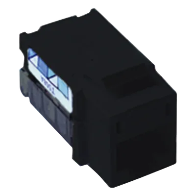 Jack RJ45 / Categoría 6 / 8 Conductores / Snap-In / Color Negro / Para Marco de 6 Puertos