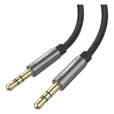 Cable Auxiliar / 2 m (6.6 ft) / Conector 3.5mm Macho a Macho / Chapado en Oro 24K / TPE / Aluminio / Negro