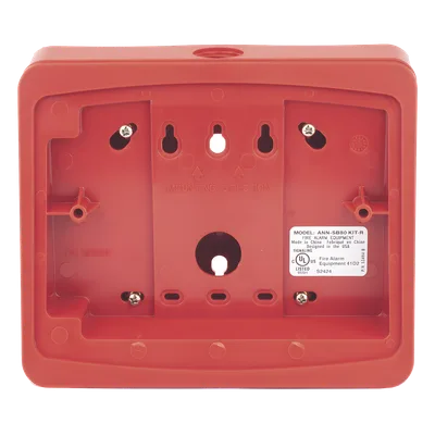 Caja de Montaje en Superficie / Para Anunciador Remoto / Ángulo 15° / Entradas 1/2 in NPT / Color Rojo