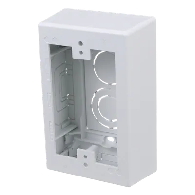 Caja de Pared Superficial / 5 x 3.26 x 1.62 in / PVC Auto-extinguible UL94-V0 / 3 Entradas de Tubería