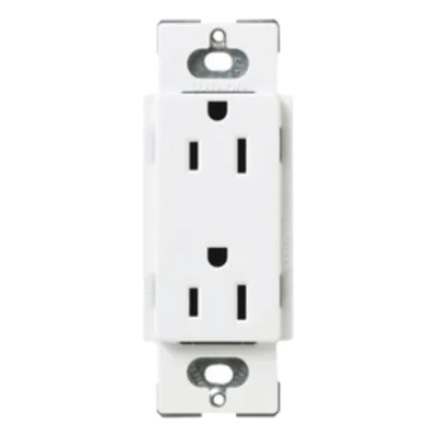 Tomacorriente Dúplex / 15 A / 125 V / Caja Estándar Tipo Americano / Color Snow / Certificación UL y CSA