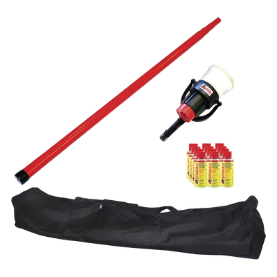 Kit de Prueba de Detectores de Humo / Pértiga Telescópica 4.6 m (15.1 ft) / Dispensador Manual 4" / 12 Latas de Humo Sintético / Detectores hasta 100 mm / Fibra de Vidrio No Conductora
