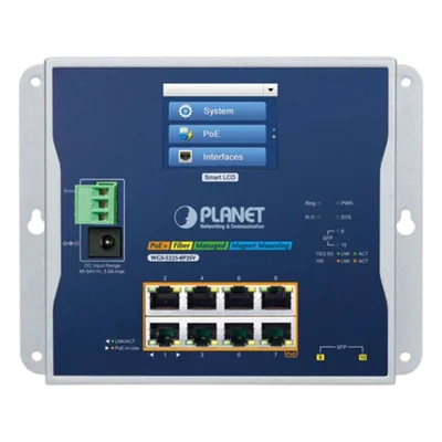 Switch Industrial / 8 Puertos Gigabit PoE+ / 2 Puertos SFP 2.5G / Pantalla Táctil LCD / IP30 / -20 a 70°C / 240W PoE