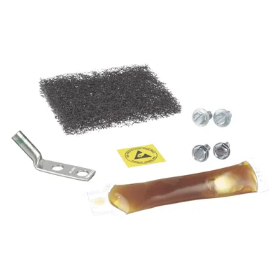 Kit de Puesta a Tierra ESD / Terminal 2 Orificios 45° / Espaciado 5/8" (15.9 mm) / Pasta Antioxidante 5cc / Tornillos 12-24 y M6