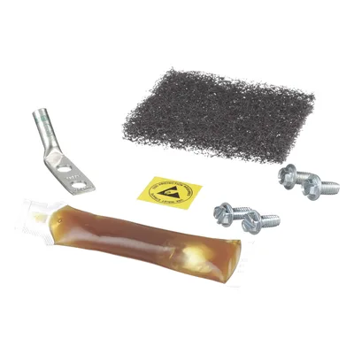 Kit de Puesta a Tierra ESD / Terminal 2 Orificios 45° / Espaciado 5/8" (15.9 mm) / Pasta Antioxidante 5cc / Tornillos 12-24 y M6