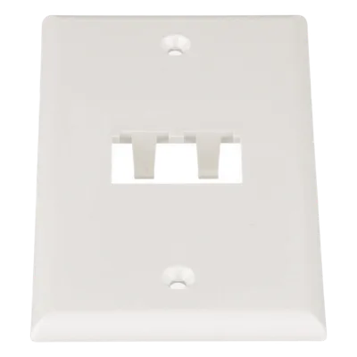 Placa de Pared Vertical / 2 Puertos Mini-Com / 69.8 x 114.3 mm / 2.75 x 4.5 pulg. / Blanco Mate / ABS