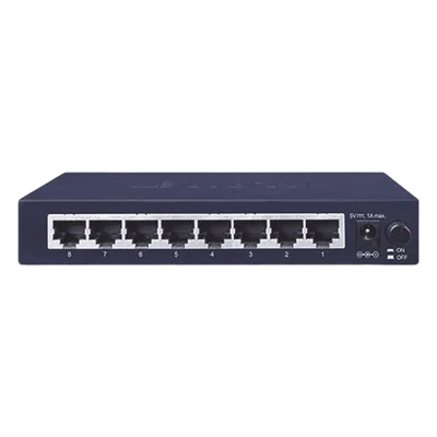 Switch de Escritorio / 8 Puertos Gigabit 10/100/1000 Mbps / Switch Fabric 16 Gbps / Auto MDI/MDIX / Carcasa Metálica