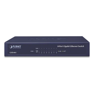 Switch de Escritorio / 8 Puertos Gigabit 10/100/1000 Mbps / Switch Fabric 16 Gbps / Auto MDI/MDIX / Carcasa Metálica