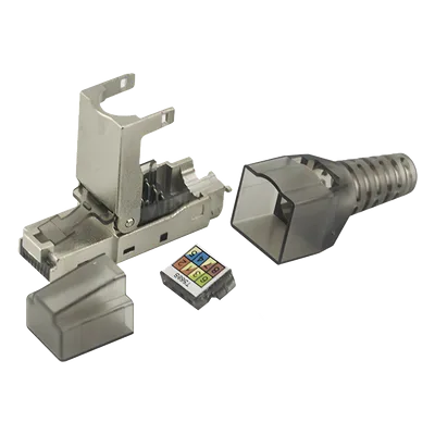 Plug RJ45 Blindado / Cat 6A / Sin Herramienta / 50μ Oro / 10GBASE-T