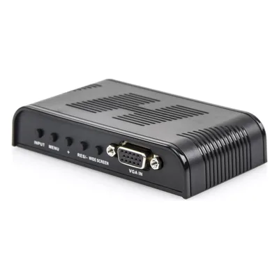 Convertidor de Video / S-Video, BNC y VGA a VGA / Resolución 1920x1200 / 6 Modos HD / Ajuste de Imagen / Fuente 5V 1A Incluida