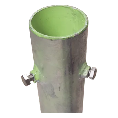 Base para Mástil / Tubo 2" Ced. 30 / Altura 80 cm (2.6 ft) / Base 50 x 50 cm / Galvanizado por Inmersión / 4 Barrenos de Fijación