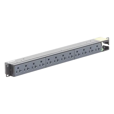 PDU Básico para Rack / 12 Contactos NEMA 5-20R / Entrada NEMA 5-15P / 15A / 120 Vca / Montaje Horizontal 1U / 19 in