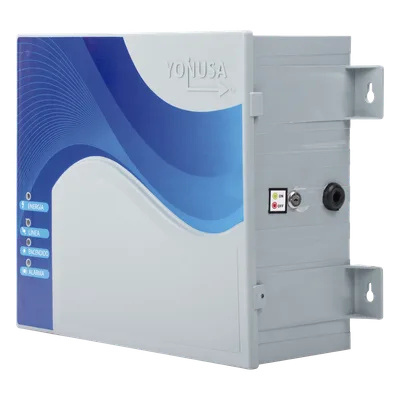 Energizador con tecnología SMT de 12,000Volts-1Joule/ 2500Mts Lineales de Protección / Cercos electricos
