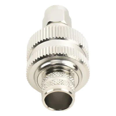Conector SMA Macho Inverso / Anillo Plegable / Cables RG-8/U, LMR-400, Belden 9913 / Cuerpo Bronce Níquel / Contacto Oro / Aislante Teflón