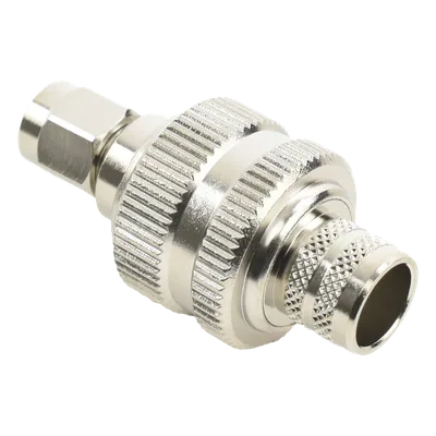 Conector SMA Macho Inverso / Anillo Plegable / Cables RG-8/U, LMR-400, Belden 9913 / Cuerpo Bronce Níquel / Contacto Oro / Aislante Teflón