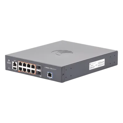 Switch Capa 3 / 10 Puertos / 8 PoE Gigabit 802.3af/at / 2 SFP / 20 Gbps Rendimiento / Administración en la Nube