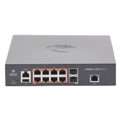 Switch Capa 3 / 10 Puertos / 8 PoE Gigabit 802.3af/at / 2 SFP / 20 Gbps Rendimiento / Administración en la Nube
