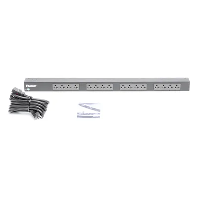 PDU Básico para Rack / 16 Contactos NEMA 5-20R / 20 A / 120 Vca / Montaje Vertical 0U / Cable 3 m (9.8 ft)