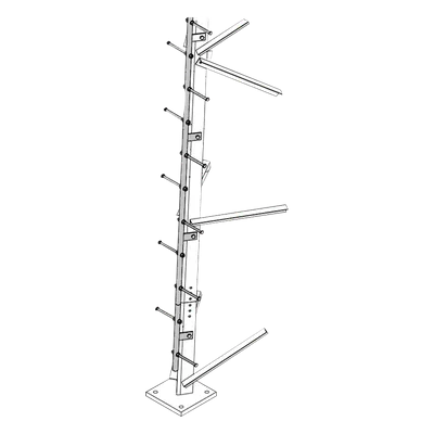 Escalera de Torre / 3 m (9.8 ft) / Peldanos Tipo Perno / Seccion Soldada / Secciones 13 a 21