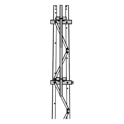 Mástil para Torre / 2-3/8" (57 mm) / 1.8 m (5.9 ft) / Montaje en Cara / Secciones 3 a 7 / Acero Galvanizado