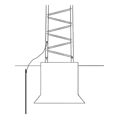 Kit de Aterrizaje para Torre / Electrodo 5/8" x 8' (2.4 m) / Alambre #6 BSC Cobre Trenzado / Conectores y Tornillería Incluidos
