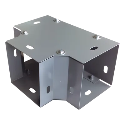 Derivación T Horizontal para Ducto / 100 x 100 mm (3.94 x 3.94 pulg.) / Acero al Carbón / Acabado Gris