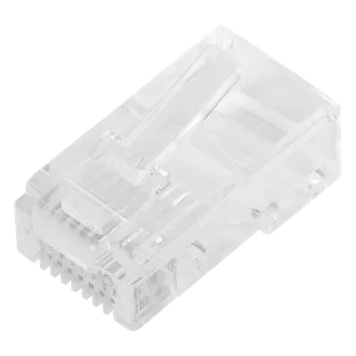 Plug Pass Through RJ45 Cat5e / Sin Blindaje / Chapado Oro 30 Micras / Calibre 24AWG / 100 Piezas