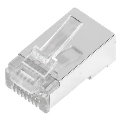 Bote de Plugs Pass Through RJ45 / Cat5e Blindado / Chapado Oro 30 Micras / 24AWG / 100 Piezas