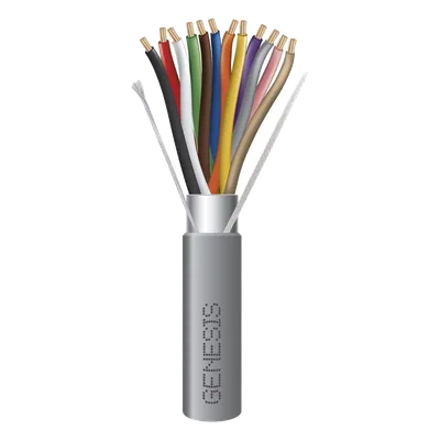 Bobina de Cable para Alarma / 12x22 AWG / 305 m (1000 ft) / 6 Pares / Riser CMR-CL3R-FPLR / Gris