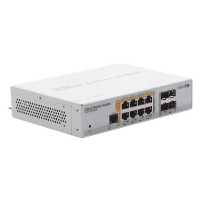Switch PoE Administrable L3 / 8 Puertos Gigabit RJ45 / PoE 802.3af/at y Pasivo / 4 Puertos SFP 1 Gbps / 160 W / 12 Puertos Independientes