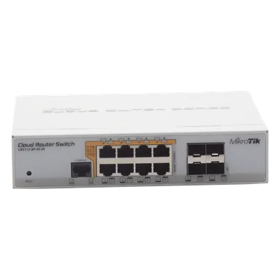 Switch PoE Administrable L3 / 8 Puertos Gigabit RJ45 / PoE 802.3af/at y Pasivo / 4 Puertos SFP 1 Gbps / 160 W / 12 Puertos Independientes