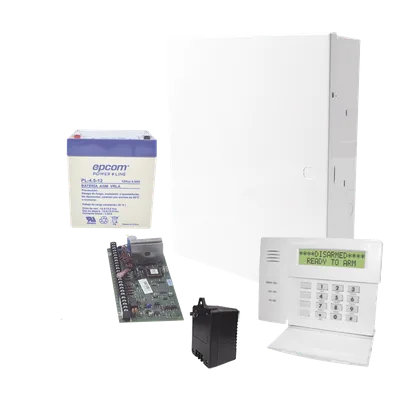 Panel de Alarma Híbrido / 8 Zonas Cableadas Expansible a 48 / Teclado con 4 Zonas Integradas / Monitoreo IP y 4G / 3 Particiones