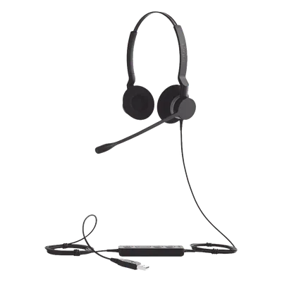 Auriculares USB / Diadema Binaural / Cancelación de Ruido / PeakStop 118 dB / Brazo FreeSpin 360° / Cable Reforzado