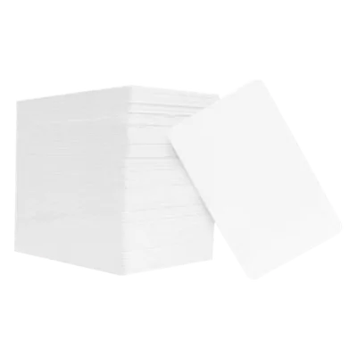 Tarjetas PVC CR80 / Paquete 100 Unidades / Doble Cara / 85.7 x 54 mm / 0.76 mm Espesor