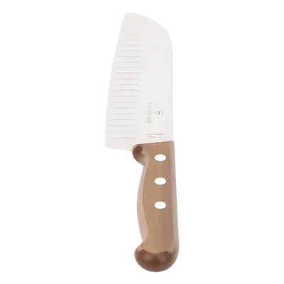 Cuchillo Santoku / Hoja 17 cm / Filo con Alvéolos / Mango de Pino Modificado / 0.103 kg / Fabricación Suiza