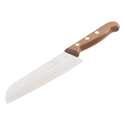 Cuchillo Santoku / Hoja 17 cm / Filo con Alvéolos / Mango de Pino Modificado / 0.103 kg / Fabricación Suiza