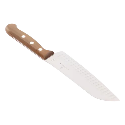 Cuchillo Santoku / Hoja 17 cm / Filo con Alvéolos / Mango de Pino Modificado / 0.103 kg / Fabricación Suiza