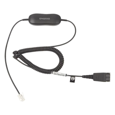 Cable QD a RJ-9 / Conexión Universal Auricular-Teléfono / 8 Posiciones de Ajuste / Diseño Enroscado Profesional