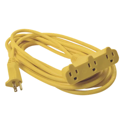 Extensión Eléctrica Tipo Abanico / Uso Rudo / 8 m (26.2 ft) / 127 V CA / 10 A Máximo / Calibre 16 AWG / Doble Aislamiento