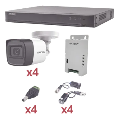 Kit de Videovigilancia TurboHD / DVR 4 Canales Pentahíbrido / 4 Cámaras Bala 1080p / Lente 2.8 mm / IR 20 m (65.6 ft) / Fuente Triple Voltaje