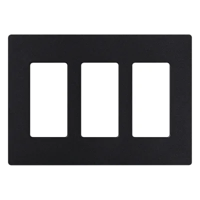 Placa de Pared / 3 Espacios / Diseño Screwless / Apertura Designer / Acabado Satinado Midnight / 16.7 cm (6.6 in) x 11.9 cm (4.7 in)