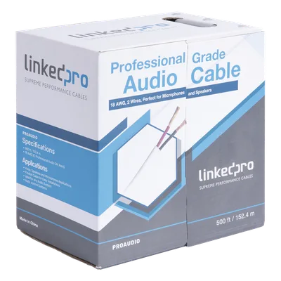 Cable para Bocina / 2x18 AWG / Bobina 152 m (500 ft) / Conductor de Cobre / Blanco