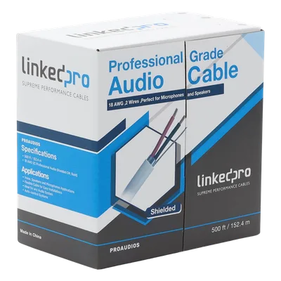 Cable para Bocina / 2x18 AWG / Blindado / 152 m (500 ft) / FRNC / -20°C a 60°C